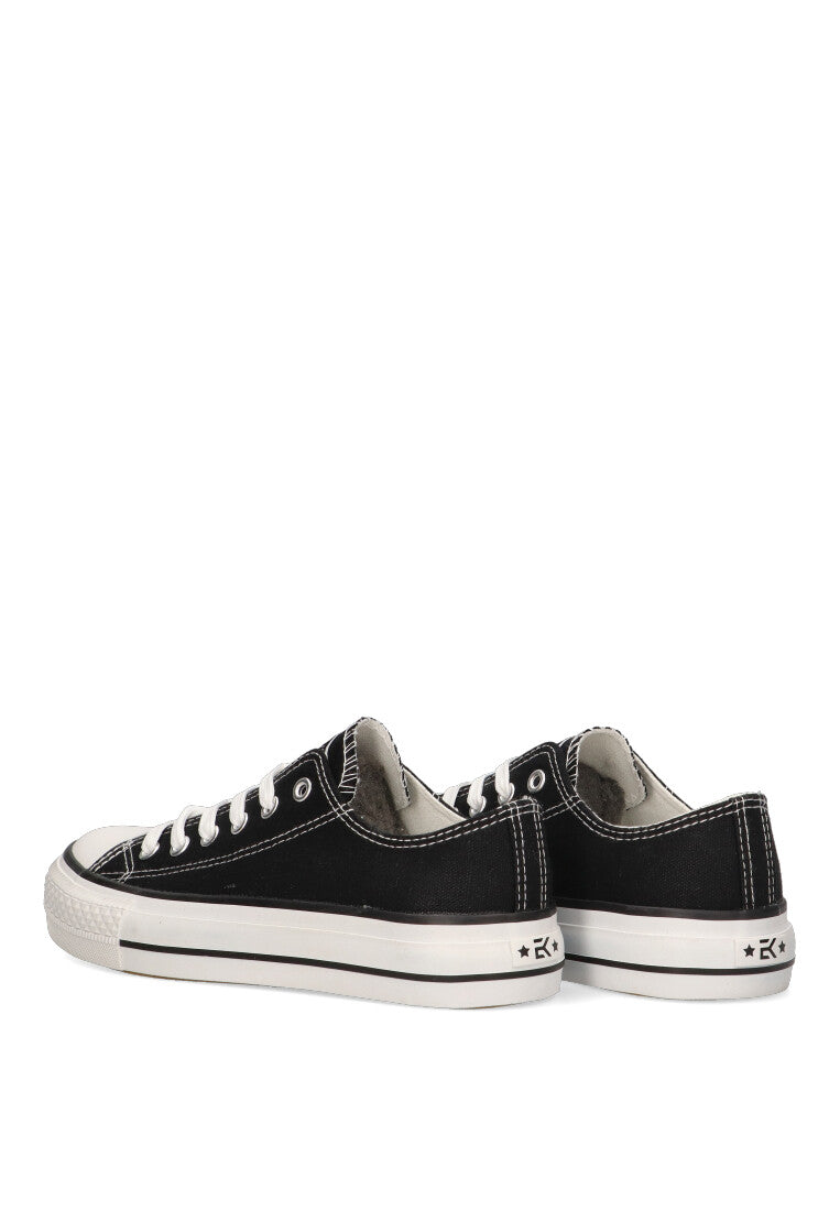 ZAPATILLA LONA BAJO ARASHI 01 NEGRO EN PLANO PARA MUJER