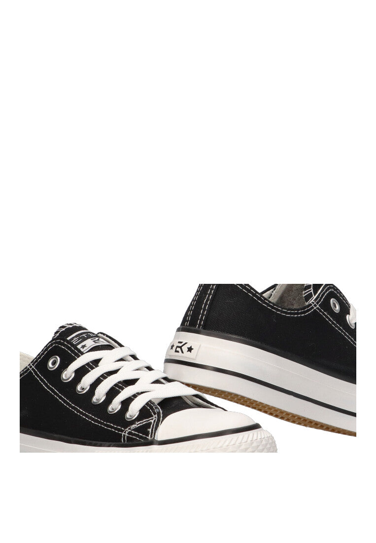 ZAPATILLA LONA BAJO ARASHI 01 NEGRO EN PLANO PARA MUJER