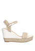 ETIKA PERCHELES 20012 WOMEN'S HIGH WEDGE RAFFIA SANDAL, WHITE Blanco