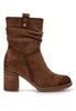 BOTIN ARRUGADO TACON MADERA SOFIA 01 11037 ETIKA, MUJER MARRÓN Marrón