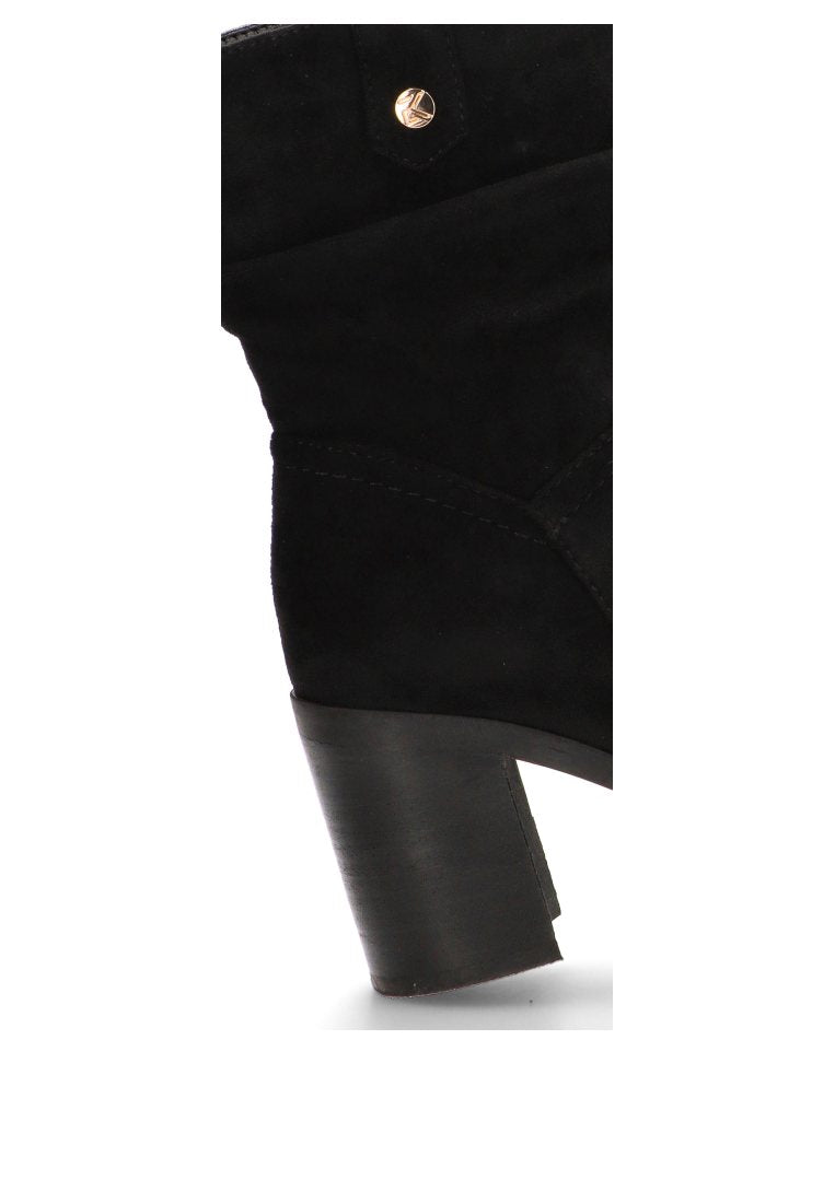 BOTIN ARRUGADO TACON MADERA SOFIA 01 11037 ETIKA MUJER NEGRO