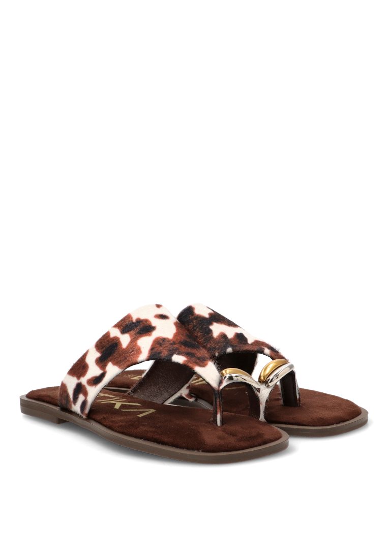 SANDALIA DEDO CAPRI 10172 ETIKA MUJER ANIMAL PRINT