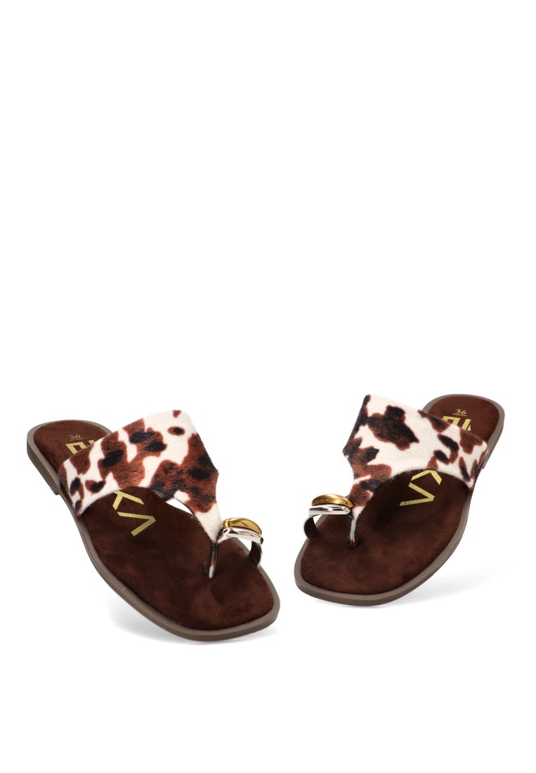 SANDALIA DEDO CAPRI 10172 ETIKA MUJER ANIMAL PRINT