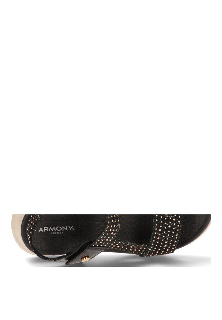 SANDALIA CONFORT BRILLO LUNAMAR 01 40015 ARMONY MUJER NEGRO