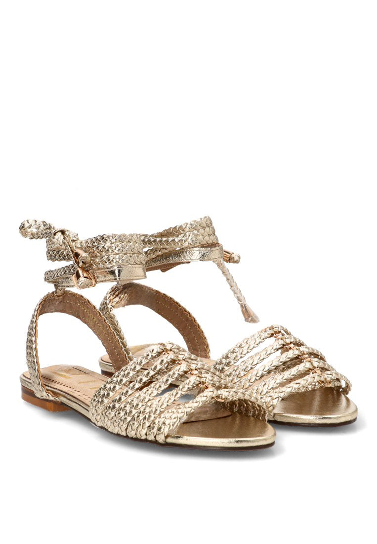 SANDALIAS TRANZADAS MUJER ORO SOLMAR 10098 ETIKA MUJER ORO