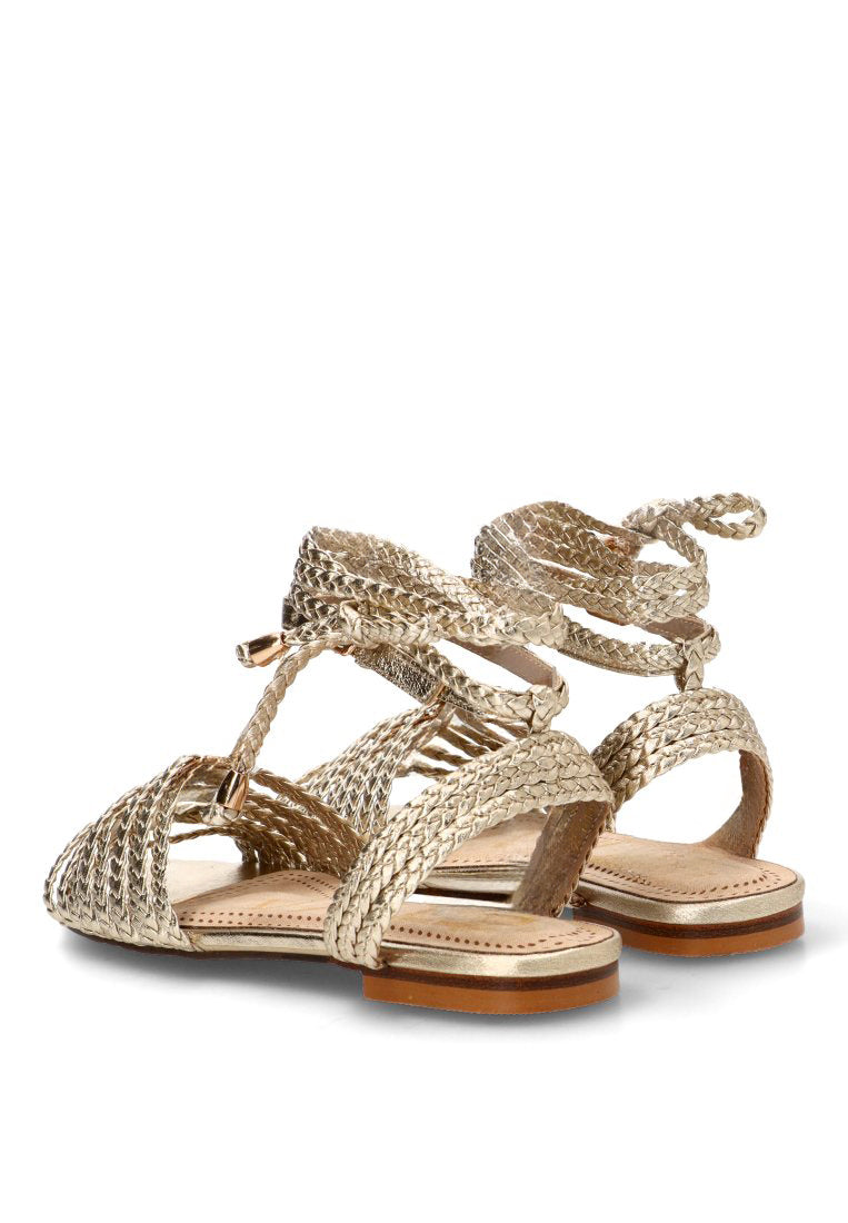 SANDALIAS TRANZADAS MUJER ORO SOLMAR 10098 ETIKA MUJER ORO