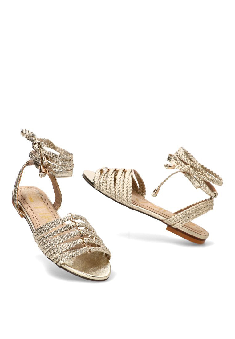 SANDALIAS TRANZADAS MUJER ORO SOLMAR 10098 ETIKA MUJER ORO