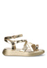 SANDALIA APLIQUE DORADO ORO GROTTAZZURRA 10143,  ETIKA MUJER, ORO Oro