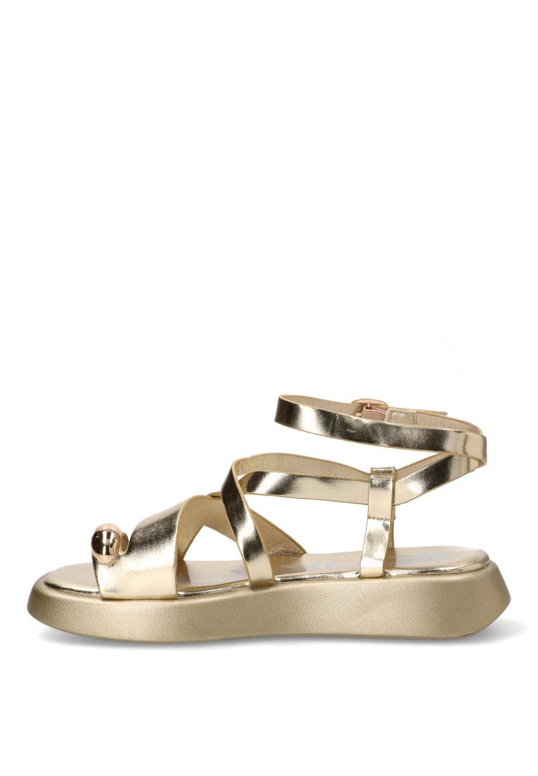 SANDALIA APLIQUE DORADO ORO GROTTAZZURRA 10143 ETIKA MUJER ORO