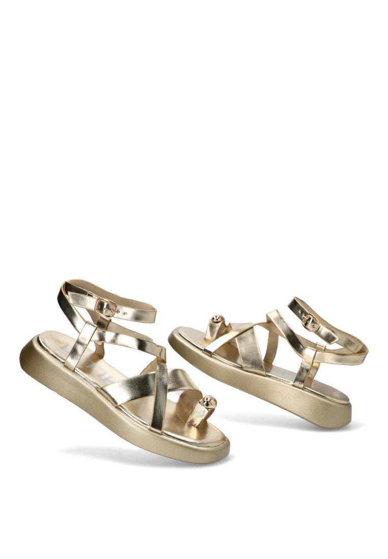 SANDALIA APLIQUE DORADO ORO GROTTAZZURRA 10143 ETIKA MUJER ORO